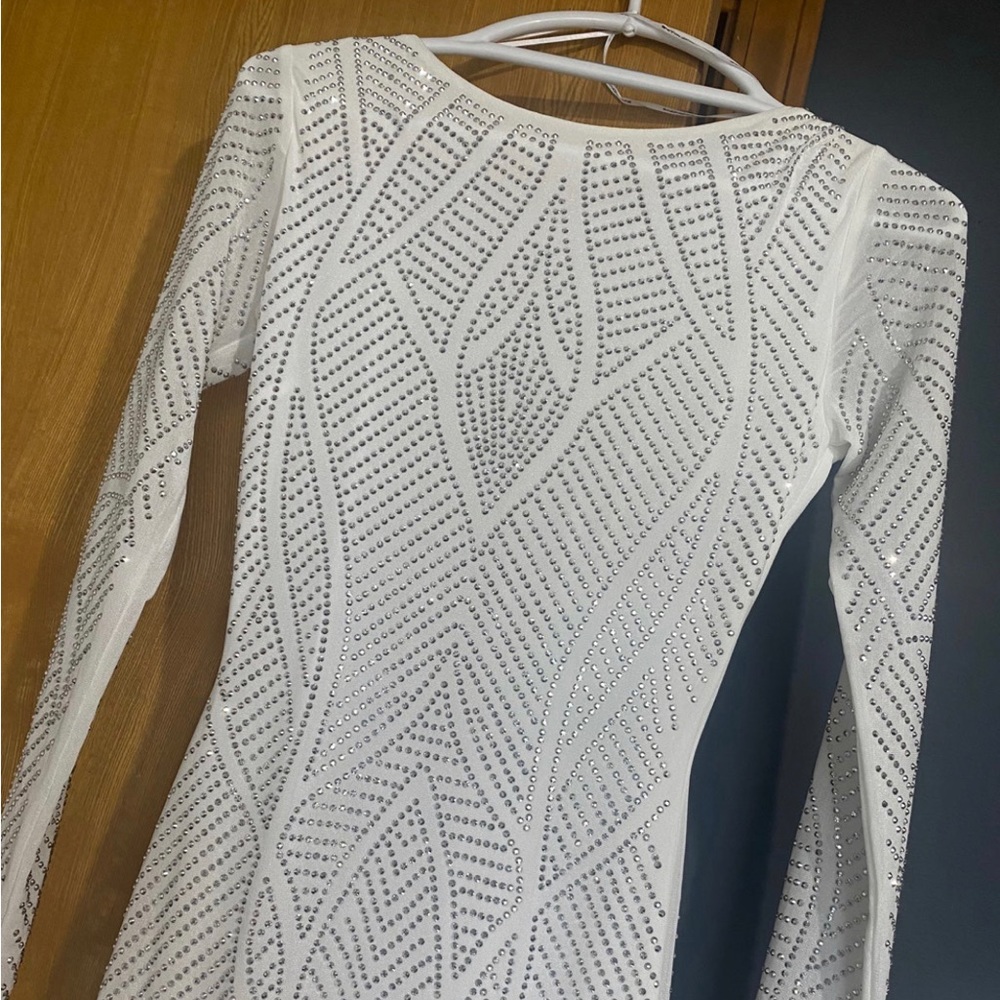 White Rhinestone Dress - Picture 5 of 6